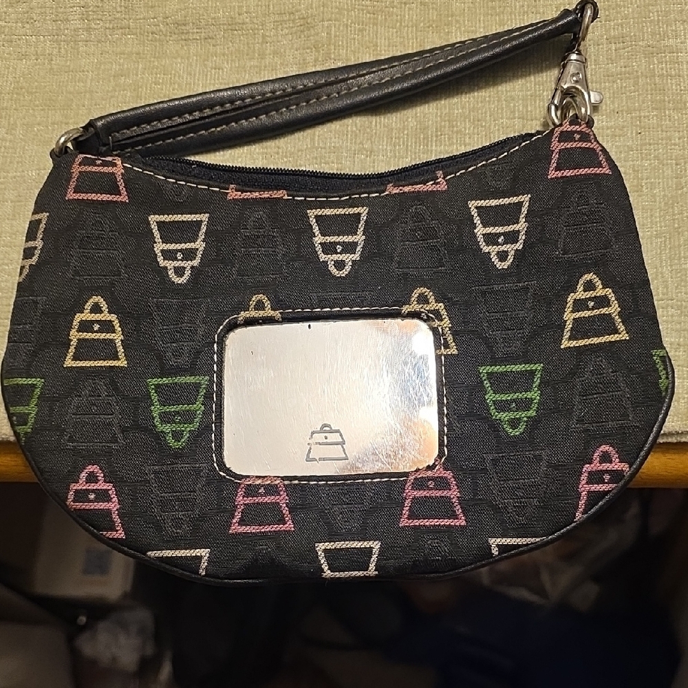 VINTAGE KATHY STYLISH BLACK MULTICOLOR PATTERNED BAG